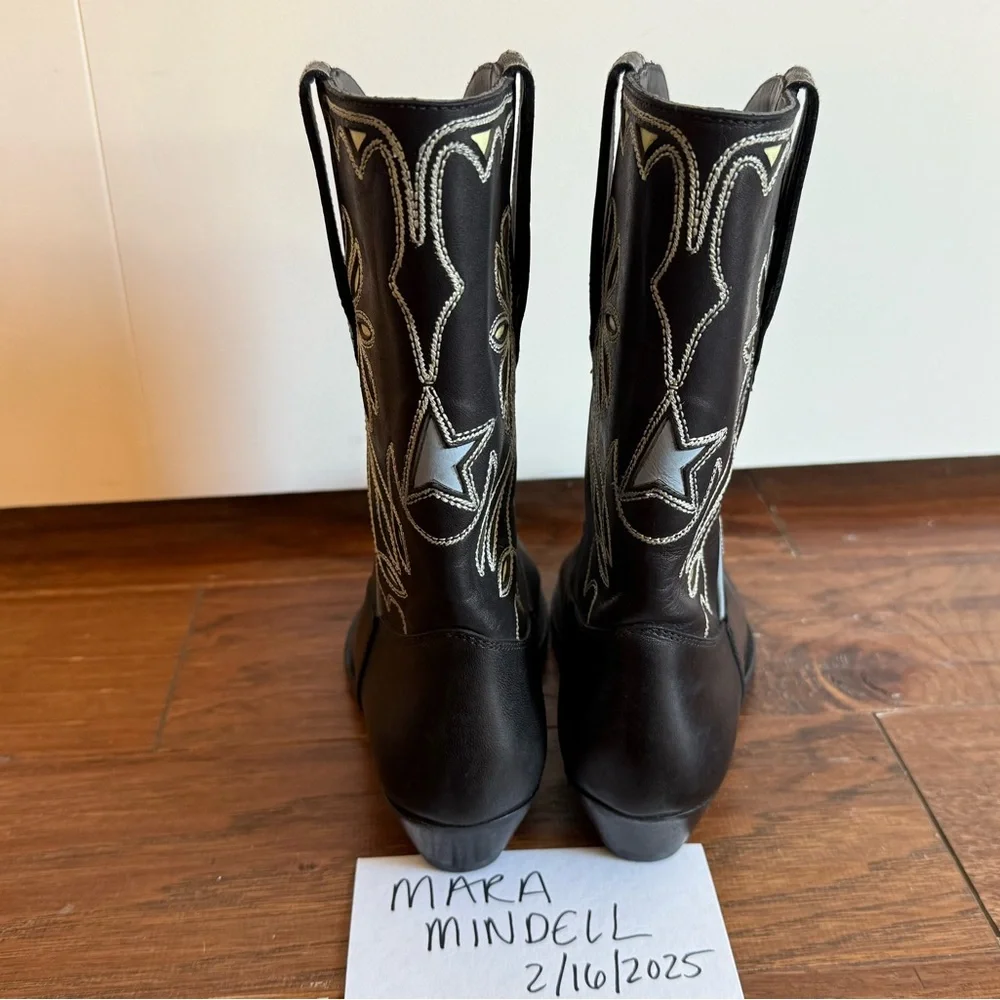 Golden Goose Wish Star Boot in Black and Yellow Embroidery 7 - Picture 4 of 10